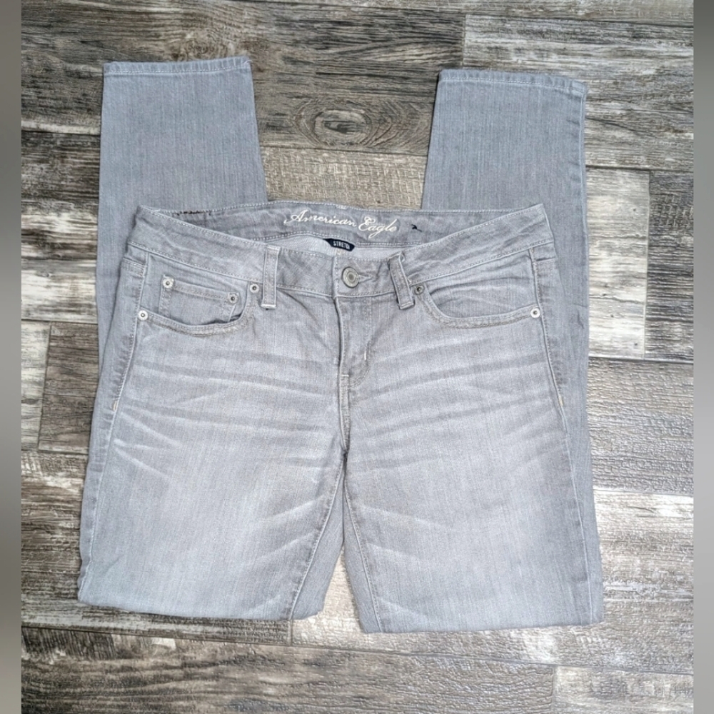 American Eagle Women's Gray Super Skinny Jeans -Sz 8